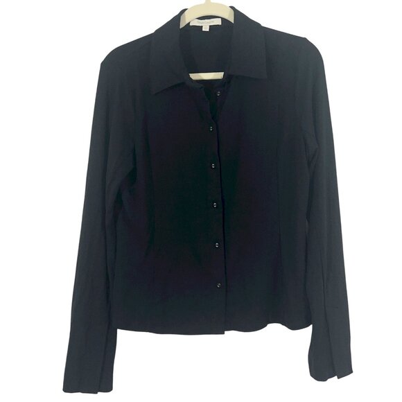 Favorite Daughter Trinity Button Front LS Shirt Black Medium Pre-Loved - Picture 1 of 4